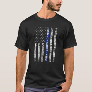 Camiseta O marido, pai, bandeira americana do herói dilui