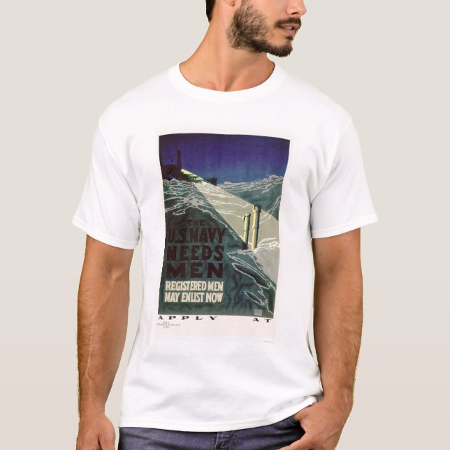 Camiseta O marinho de E.U. precisa os homens (US02300) (Frente)
