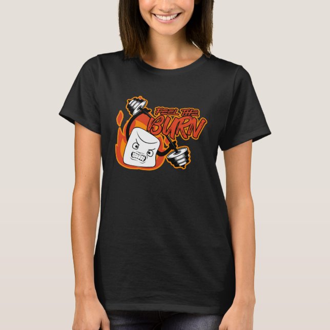 Camiseta O Marshmallow Burn Smores Acampando Malhação de Gy (Frente)