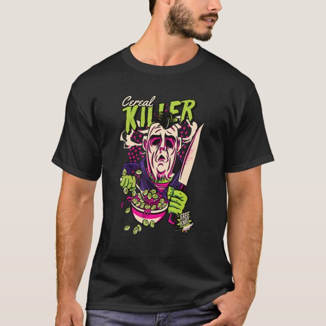 Camiseta O Matador de Cereais Assustador Inspirado no Hallo (Frente)