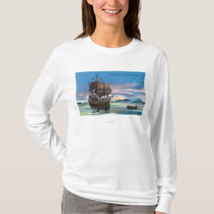 Camiseta O Mayflower que aterra em 1620 a cena