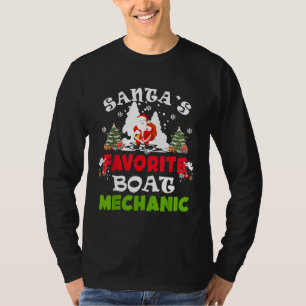 Camiseta O Mecânico de Barcos Favorito do Papai Noel Férias