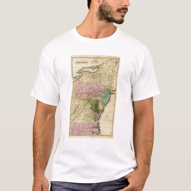 Camiseta O meio indica o mapa de Olney (Frente)