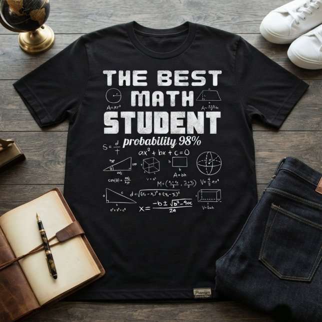 Camiseta O Melhor Aluno de Matemática Probabilidade 98% (Criador carregado)
