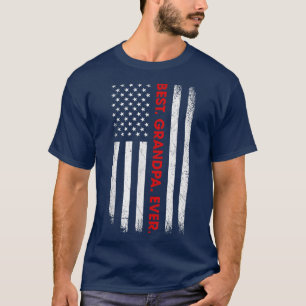 Camiseta O Melhor Avô Da América Flag Vintage Engraçado