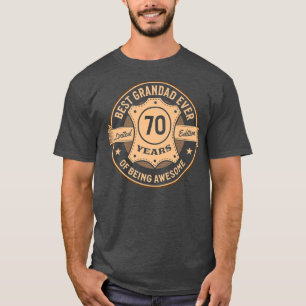 Camiseta O Melhor Avô De 70 Anos De Ser Design Incrível