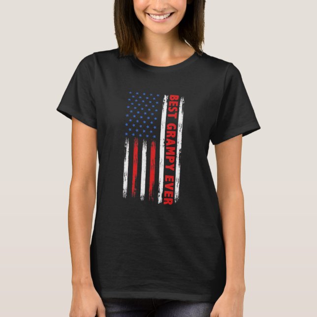 Camiseta O Melhor Avô Grampy Ever American Flag For Padre' (Frente)