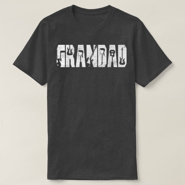Camiseta O Melhor Avô Sozinho De Violão Guitaris (Frente do Design)