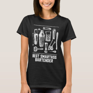 Camiseta O melhor barman inteligente jamais provocando humo