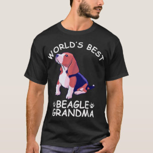 Camiseta O melhor beagle vovó engraçado cachorro-cachorro-j