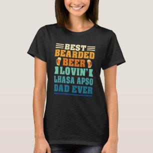Camiseta O melhor beer adorando Lhasa Apso Pai Cão Engraçad