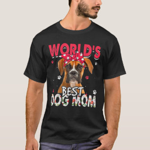 Camiseta O melhor cachorro boxer do mundo das mulheres mamã