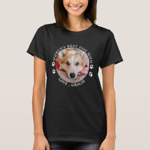Camiseta O melhor cachorro do mundo, mamãe Paw, imprime fo