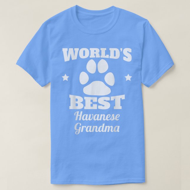 Camiseta O melhor cão-avó do mundo em Havanês  (Frente do Design)