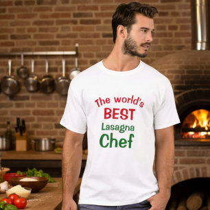 Camiseta O melhor chef de Lasagna do mundo - verde-verme