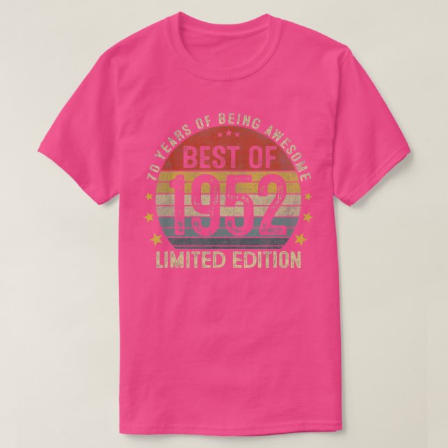Camiseta O Melhor De 1952, 70 Anos, Presente De 70 De Anive (Frente do Design)
