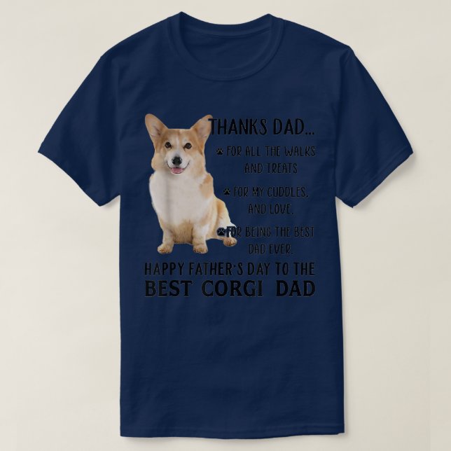 Camiseta O melhor Dia de os pais Pai de Cachorro Feliz (Frente do Design)