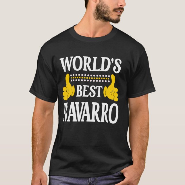 Camiseta O melhor do mundo do Sobrenome da família Navarro  (Frente)