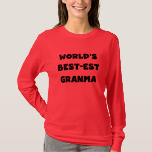 Camiseta O Melhor-est Granma do mundo preto e branco