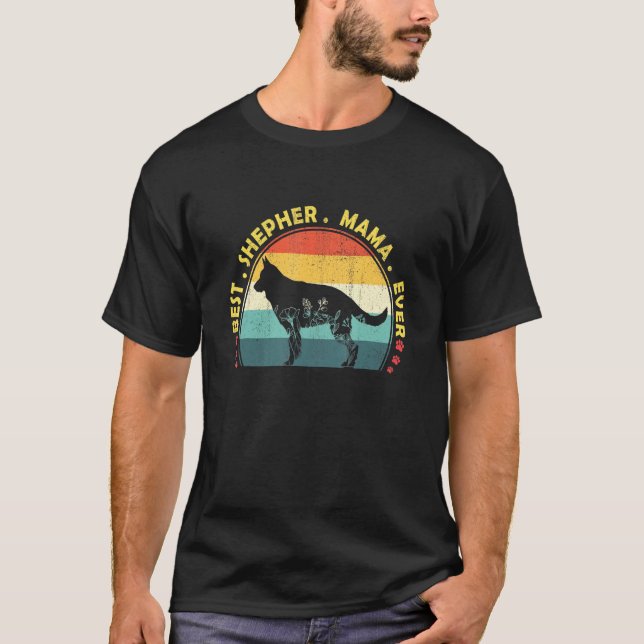 Camiseta O Melhor German shepherd Da Mãe Dog Proprietário P (Frente)