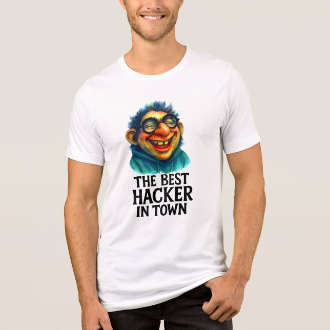 Camiseta O melhor hacker da cidade - Troll engraçado (Frente)
