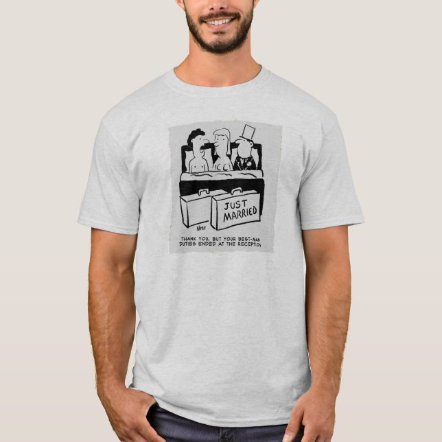 Camiseta O Melhor Homem Compartilha uma Cama com o Cartoon  (Frente)