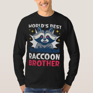 Camiseta O melhor irmão raccoon do mundo com um guaxinim