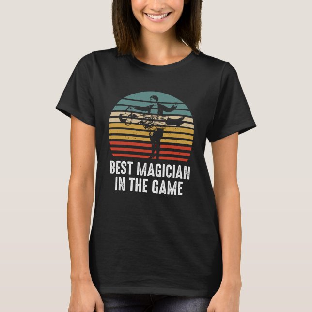 Camiseta O melhor mago mágico com trick de mão (Frente)