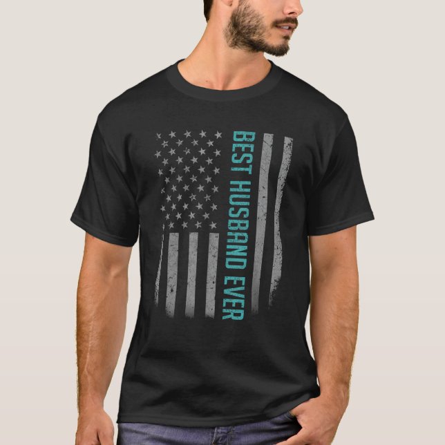 Camiseta O Melhor Marido Alguma Vez Americano A Apresentar  (Frente)
