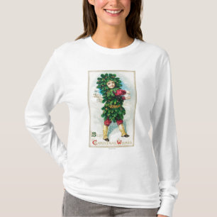 Camiseta O melhor Natal deseja o homem no casaco verde