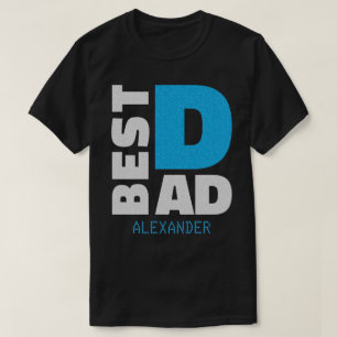 Camiseta O melhor nome de brilho azul do Pai Silver persona