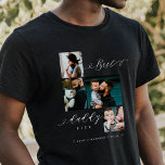 Camiseta O Melhor Pai da família de scripts de geração de f<br><div class="desc">Envie um belo presente de dia de os pais personalizado para o seu pai que ele apreciará. Colagem especial de fotos personalizadas da família de dias de os pais para mostrar suas fotos e memórias especiais da família. Nosso design apresenta um simples design de grade de colagem de 4 fotos...</div>