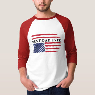 Camiseta O melhor Pai de Bandeira Americana