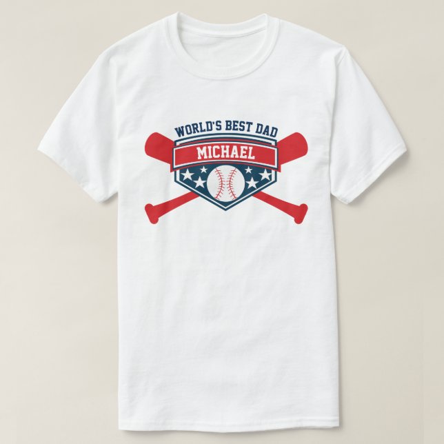 Camiseta O melhor Pai de baseball do mundo (Frente do Design)