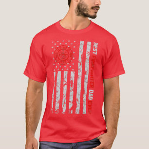 Camiseta O Melhor Pai De Bombeiros De Bandeira Americano Fa