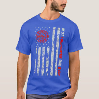 Camiseta O Melhor Pai De Bombeiros De Bandeira Americano Fa
