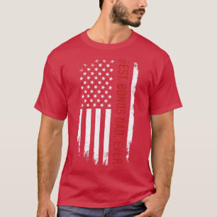 Camiseta O melhor pai de bônus de sempre com a bandeira ame