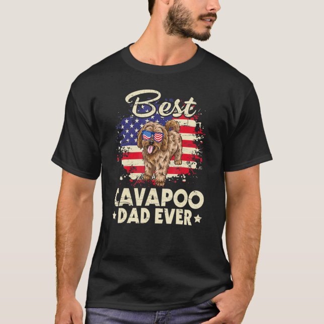 Camiseta O Melhor Pai De Cachorro Cavapoo Americano Sempre  (Frente)