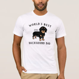 Camiseta O melhor Pai de Dachshund - Nome Personalizado de 