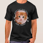 Camiseta O Melhor Pai De Gato Imprime Foto De Pet Personali<br><div class="desc">Melhor Pai De Gato... Surpreenda seu Pai de gato favorito este Dia de os pais com esta super fofinha camiseta personalizada de fotos. Personalize esta camiseta de pai de gato com a foto favorita de seu gato e o nome. Esta camisa de pai de gato é um mosto para amantes...</div>