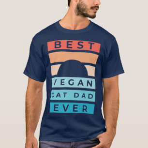 Camiseta o melhor pai de gato vegano que já teve um pai eng