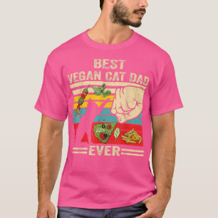 Camiseta O melhor pai de gato vegetariano de vegos engraçad