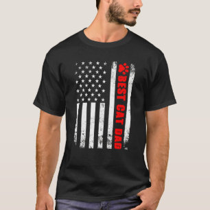 Camiseta O Melhor Pai De Gatos De Bandeira Nos Estados Unid