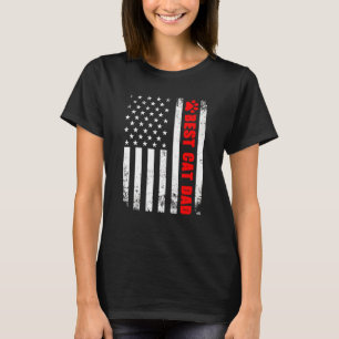Camiseta O Melhor Pai De Gatos De Bandeira Nos Estados Unid