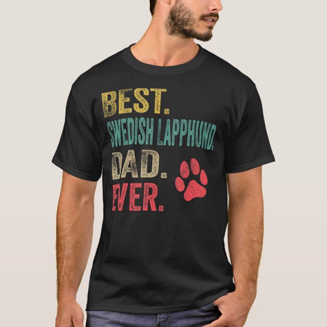 Camiseta O melhor Pai de Lapphund sueco de sempre (Frente)