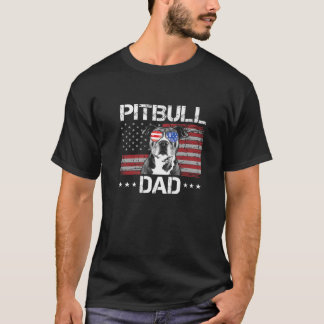 Camiseta O melhor Pai de Pitbull de sempre na bandeira amer