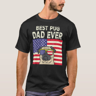 Camiseta O Melhor Pai De Pug Que Já Veio A Bandeira Dos Eua
