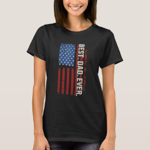 Camiseta O Melhor Pai De Sempre Com A Bandeira Americana Vi
