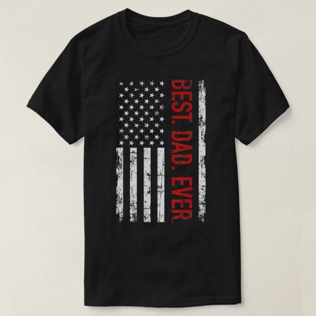 Camiseta O melhor pai de sempre da bandeira americana prese (Frente do Design)