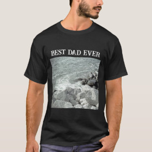 Camiseta O melhor Pai de sempre em preto e branco da costa